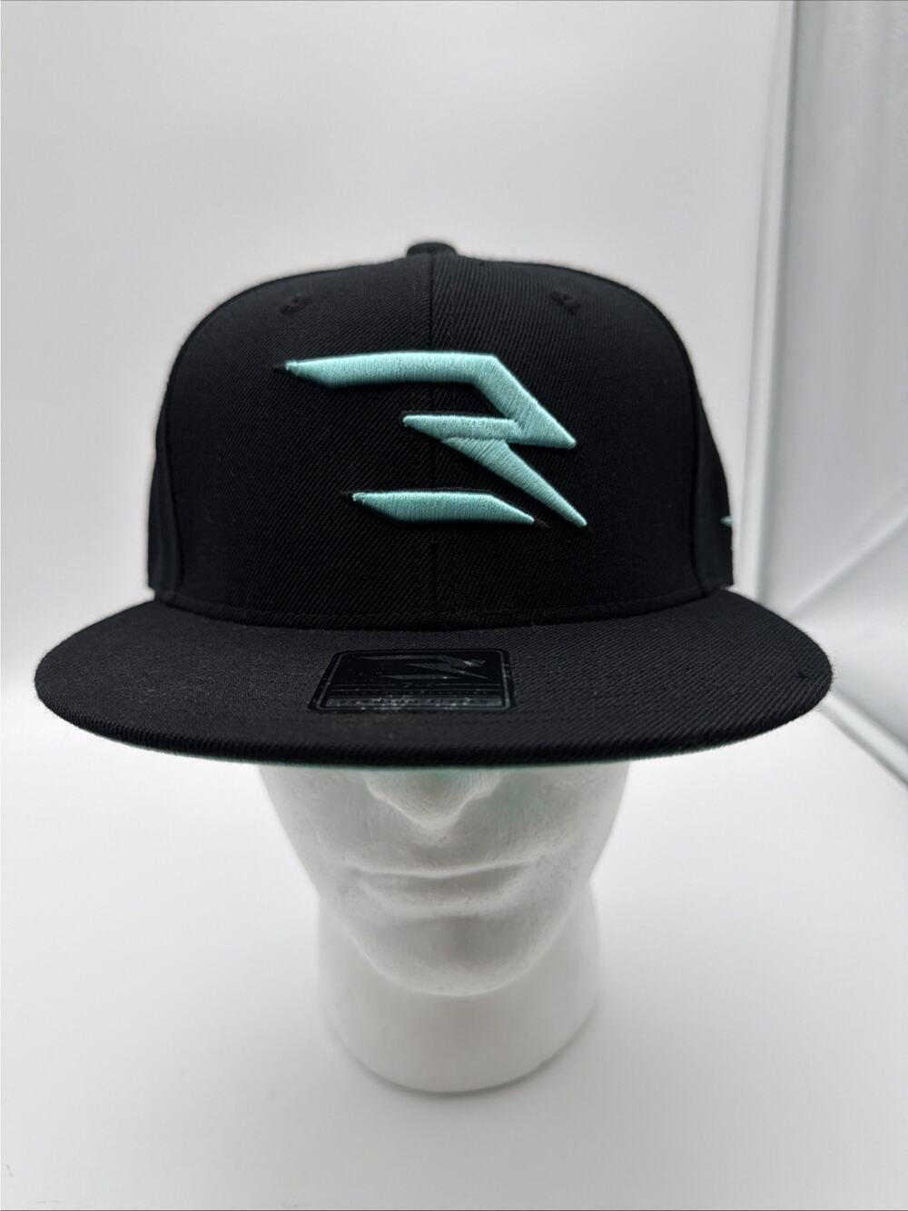 RW3 Lids X Russell Wilson Collaboration Black W/ Teal Logo Fitted Hat 7 5/8